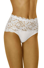 Wolbar Teri Cotton Floral Lace Scalloped Edge White