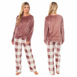 Daisy Dreamer Women's Buffalo Check Fleece Warm Pyjamas Set