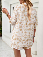 Women's Casual Fashion Lapel Short-sleeved Shorts & Top Co-ord Set