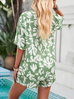 Women's Casual Fashion Lapel Short-sleeved Shorts & Top Co-ord Set