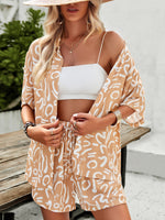 Women's Casual Fashion Lapel Short-sleeved Shorts & Top Co-ord Set