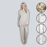 Daisy Dreamer Grey Pyjama Set - Soft Touch Button-Up Top & Bottoms