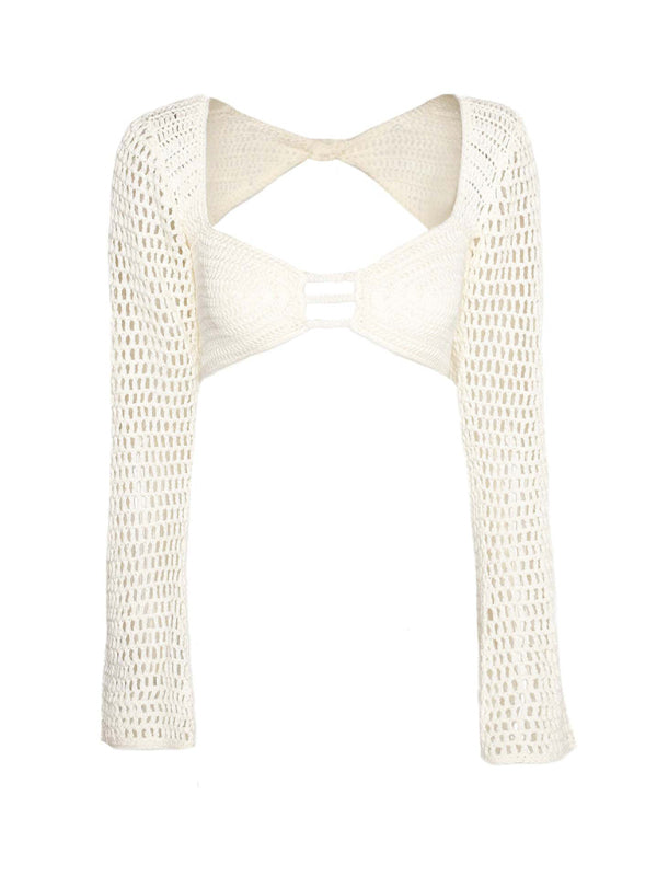 Women's Knitted Long Sleeve Boho Maxi Skirt Co-ord Set