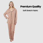Daisy Dreamer Natural Pyjama Set - Soft Touch Button-Up Top & Bottoms