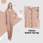 Daisy Dreamer Natural Pyjama Set - Soft Touch Button-Up Top & Bottoms