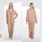 Daisy Dreamer Natural Pyjama Set - Soft Touch Button-Up Top & Bottoms