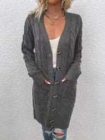 Women's Outerwear Button-up Long Single-breasted Casual Cardigan