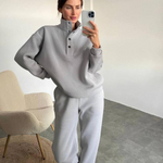 Women’s Oversized Casual Hoodie and Long Pant Tracksuit Set