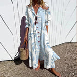 Women's Oversized Pleated Print Summer Dress Pattern 3