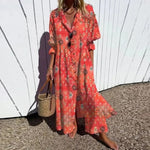 Women's Oversized Pleated Print Summer Dress Pattern 5
