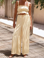 Women's Strap Top Wide-leg Pants Trouser & Top Co-ord Set