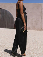 Women's Strap Top Wide-leg Pants Trouser & Top Co-ord Set