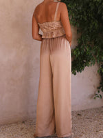 Women's Strap Top Wide-leg Pants Trouser & Top Co-ord Set