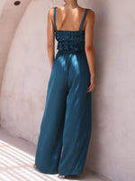 Women's Strap Top Wide-leg Pants Trouser & Top Co-ord Set