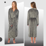 Daisy Dreamer Stripe Jacquard Dressing Gown - Soft Shawl Collar Robe with Belt & Pockets
