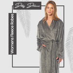 Daisy Dreamer Stripe Jacquard Dressing Gown - Soft Shawl Collar Robe with Belt & Pockets