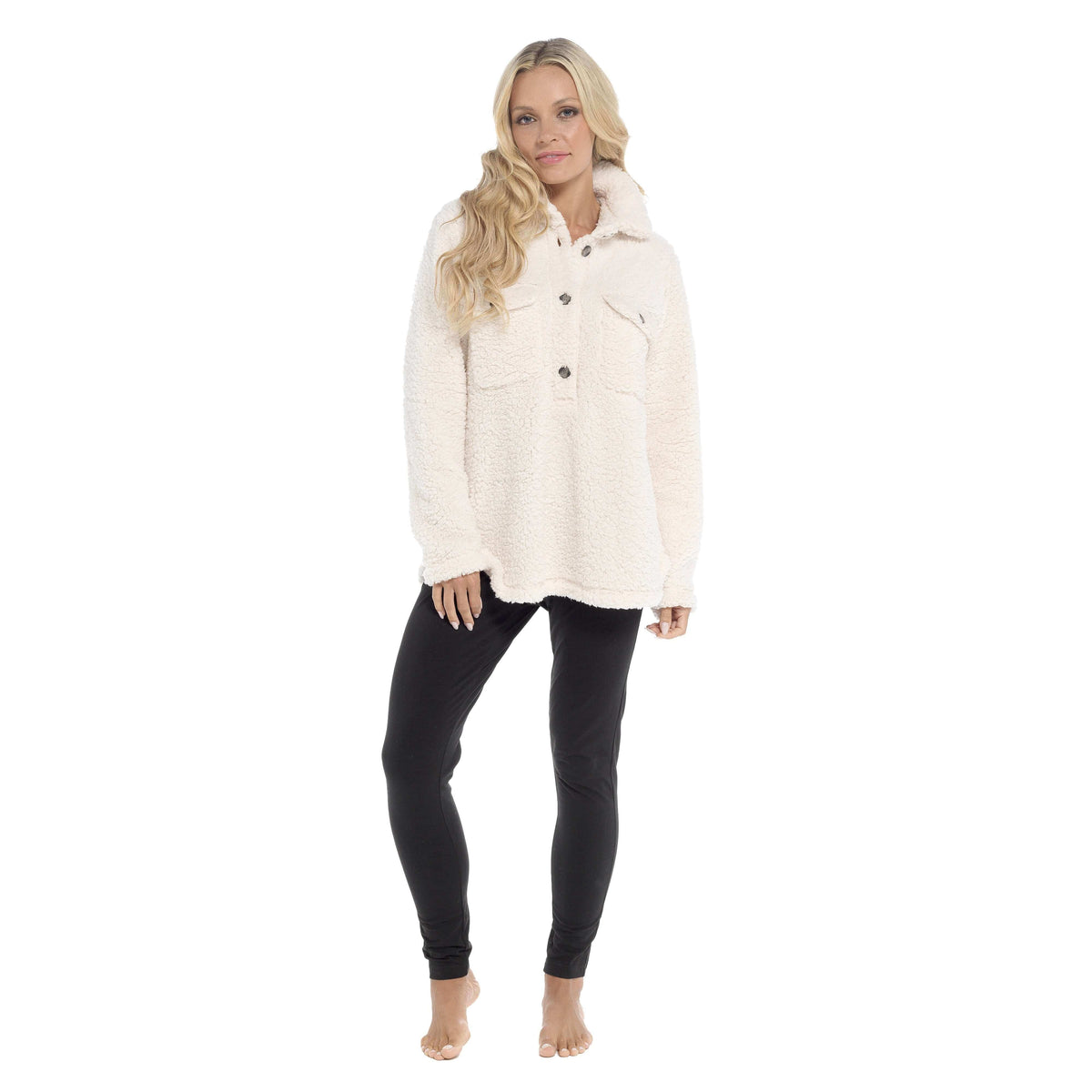 Daisy Dreamer Ultra-Soft Sherpa Lounge Set - Long Sleeve Top & Leggings with Pockets