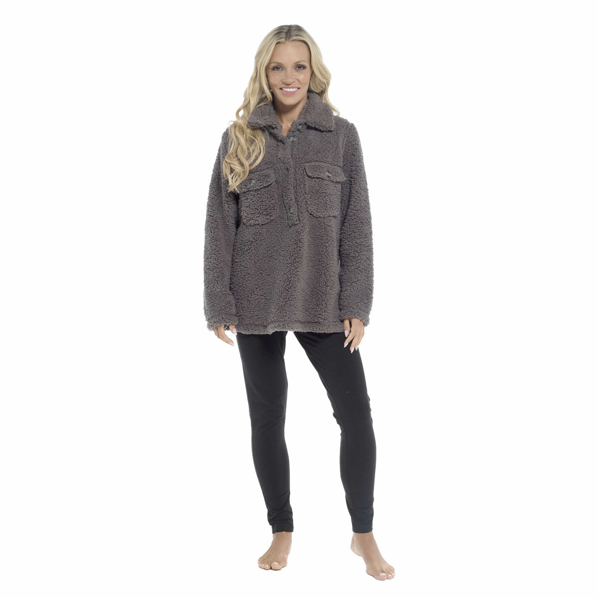 Daisy Dreamer Ultra-Soft Sherpa Lounge Set - Long Sleeve Top & Leggings with Pockets