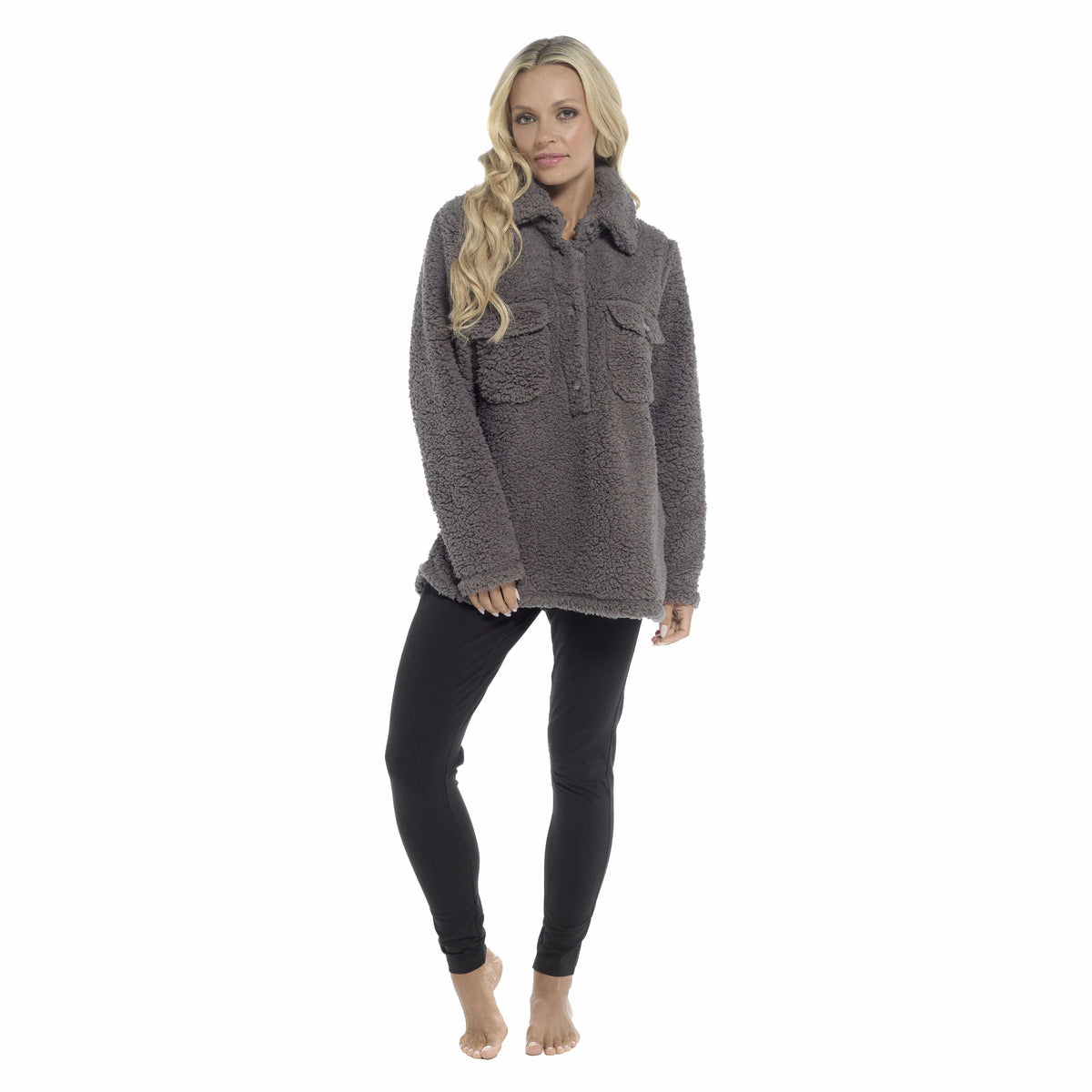 Daisy Dreamer Ultra-Soft Sherpa Lounge Set - Long Sleeve Top & Leggings with Pockets