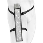 XL Festival Handheld Fan - Glitter, Sumptuous Silver with matching Leg Holster in
