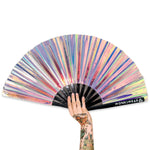 XL Festival Handheld Fan - Iridescent, mermaid wishes