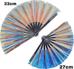 XL Festival Handheld Fan - Iridescent, mermaid wishes 27cm fan ONLY (small)