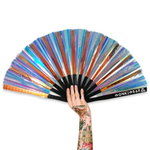 XL Festival Handheld Fan - Iridescent, mermaid wishes