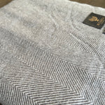 XL Super Soft Grey-Brown Herringbone Cashmere Throw | 125 cm x 250 cm