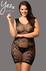 YesX Plus Size Bodystocking Erotic Dress Black One Size