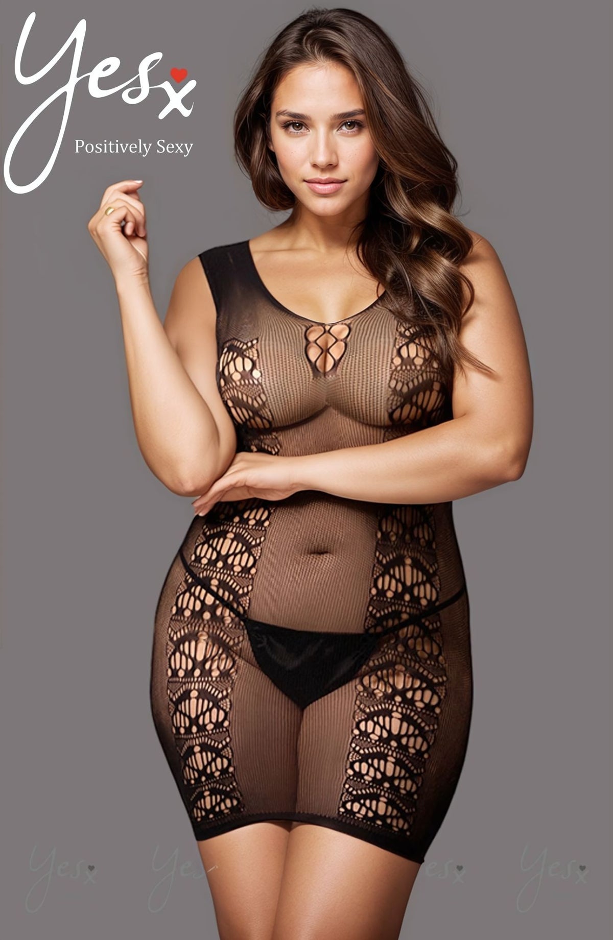 YesX Plus Size Bodystocking Erotic Dress Black One Size
