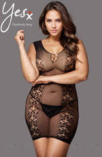 YesX Plus Size Bodystocking Erotic Dress Black One Size