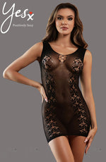 YesX Bodystocking Dress One Size Black