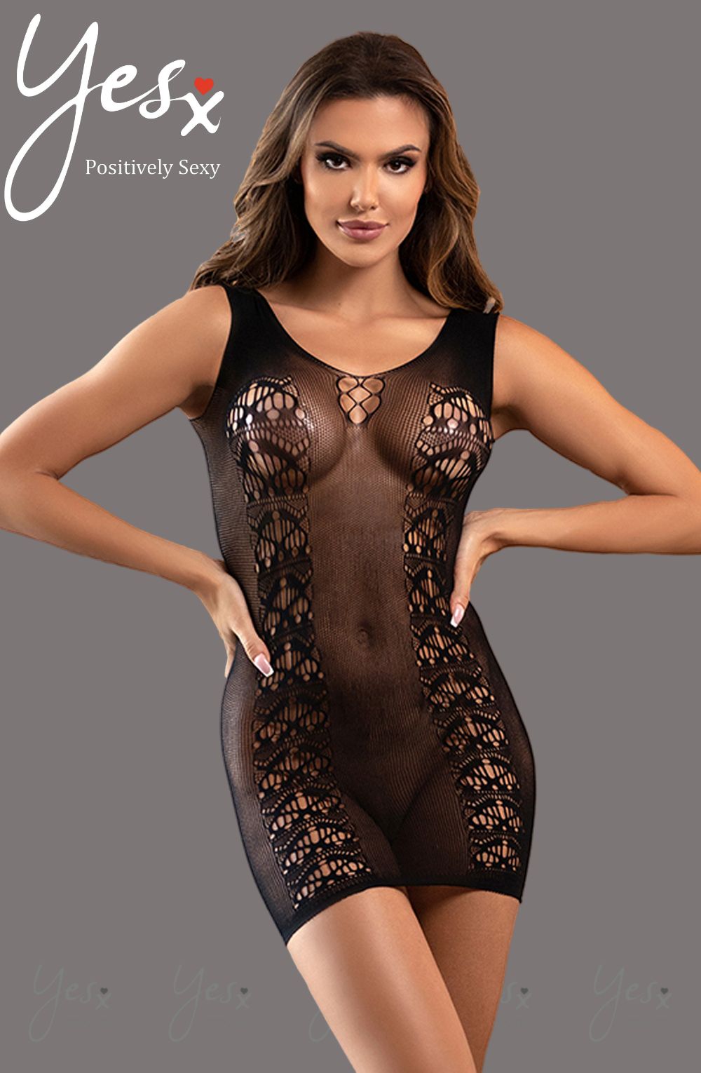 YesX Bodystocking Dress One Size Black