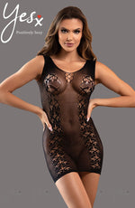 YesX Bodystocking Dress One Size Black