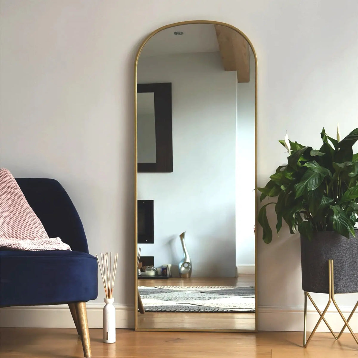 Yōko- Gold Metal Gentle Arch Mirror - 150cm x 60cm.