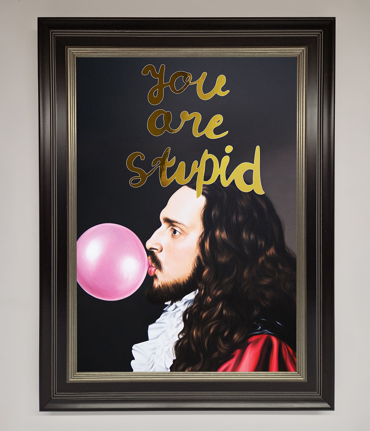 You Are Stupid Foil Print Black Silver