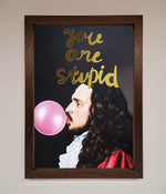 You Are Stupid Foil Print Walnut