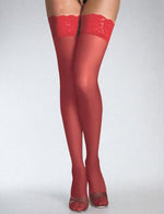 YesX Floral Lace Hold Ups One Size Red