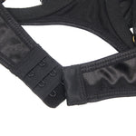 YesX Plus Size Hollow Cut Halter Bra Lingerie Set Black