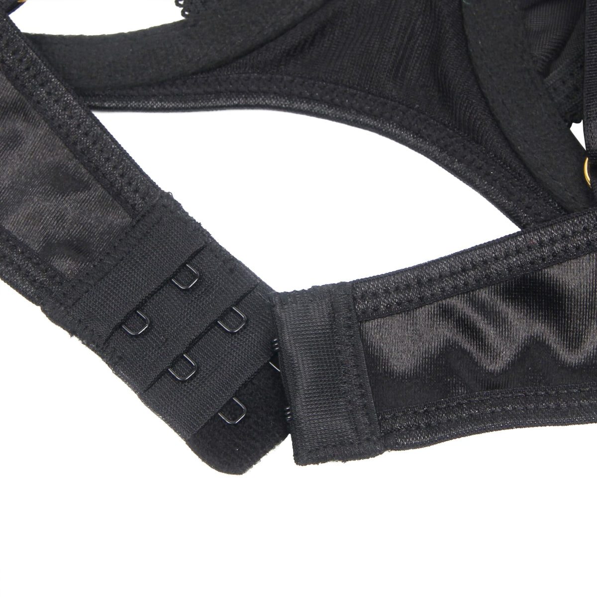 YesX Hollow Cut Halter Bra Lingerie Set Black