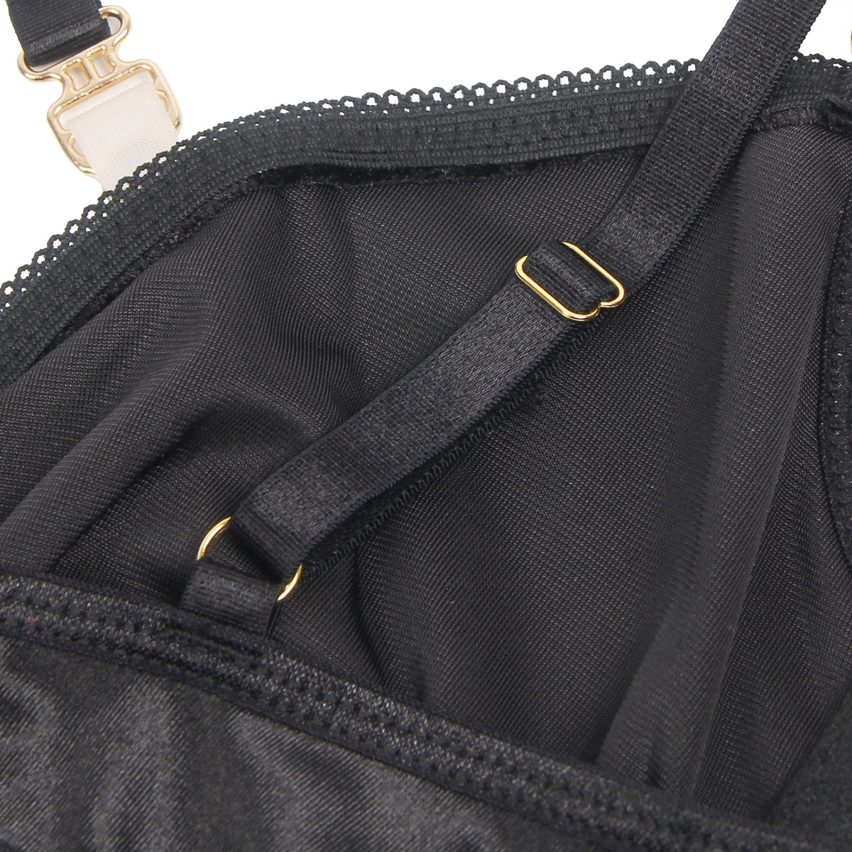 YesX Plus Size Hollow Cut Halter Bra Lingerie Set Black