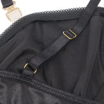 YesX Plus Size Hollow Cut Halter Bra Lingerie Set Black