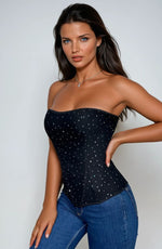 YesX Sequin Corset Black