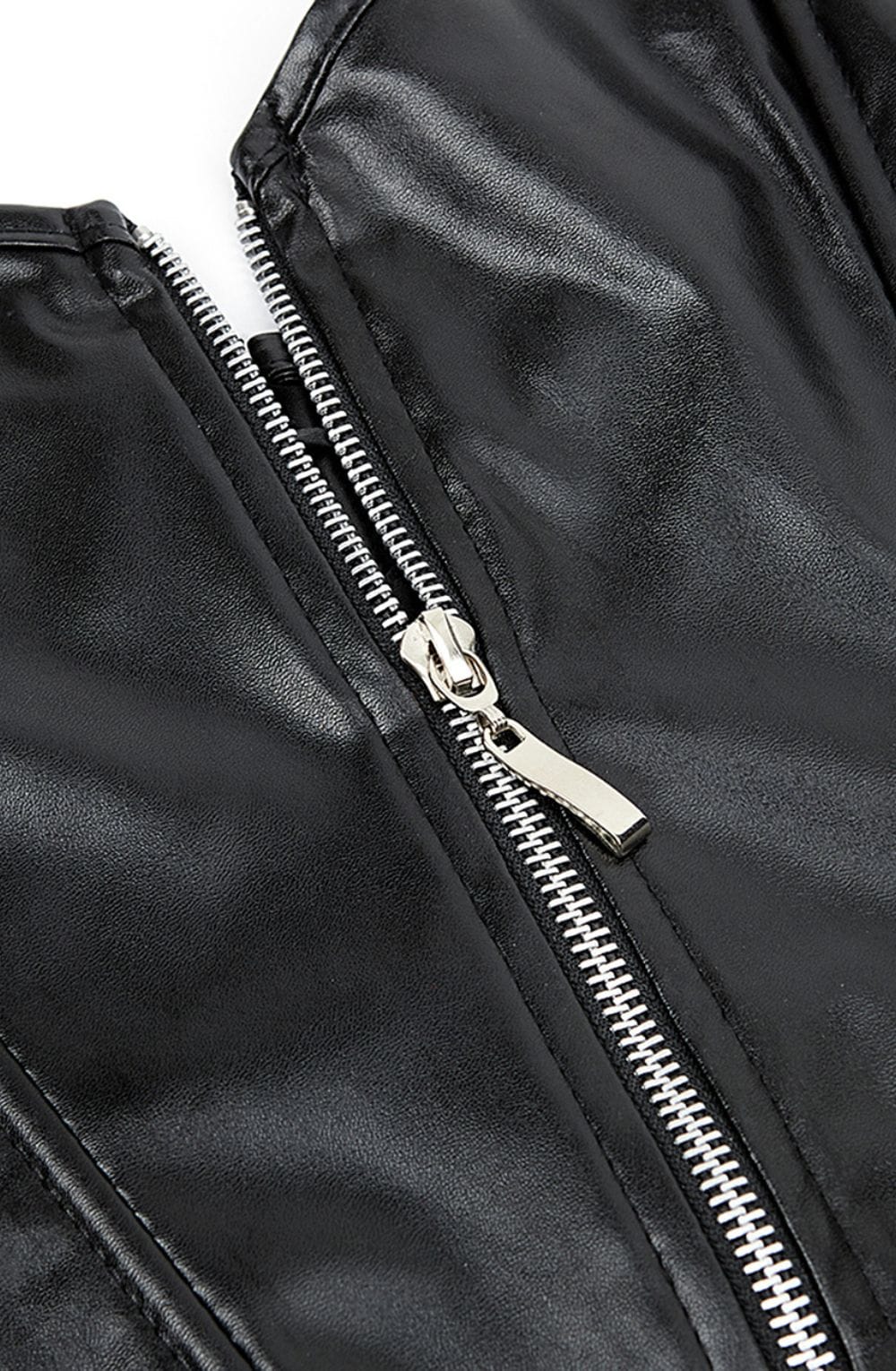 YesX Black Faux Leather Corset & Skirt