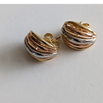 Zelle Noir Minimalist White And Gold Tone Studs Earrings