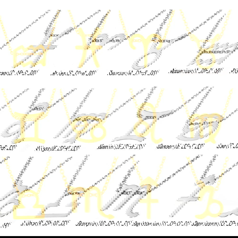 Zodiac Sign Splendour Necklace - Gold/Silver