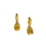 Zoe Yellow Enamel Huggie Hoop Jewel Earrings