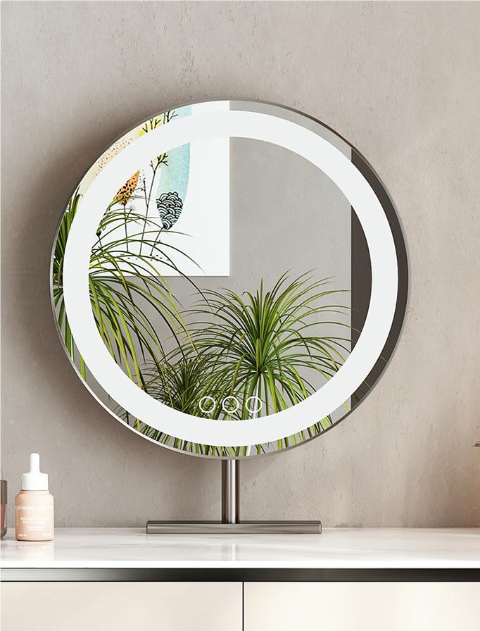 Hamlin Dressing Table With Mirror, Sintered Stone