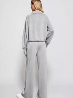 Half-Zip Sweatshirt and Wide-Leg Pants Two-piece Loungewear Set