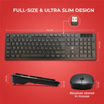 2.4GHz Wireless Keyboard And Mouse Set UK USB Dongle For PC Laptop Full-Size NEW